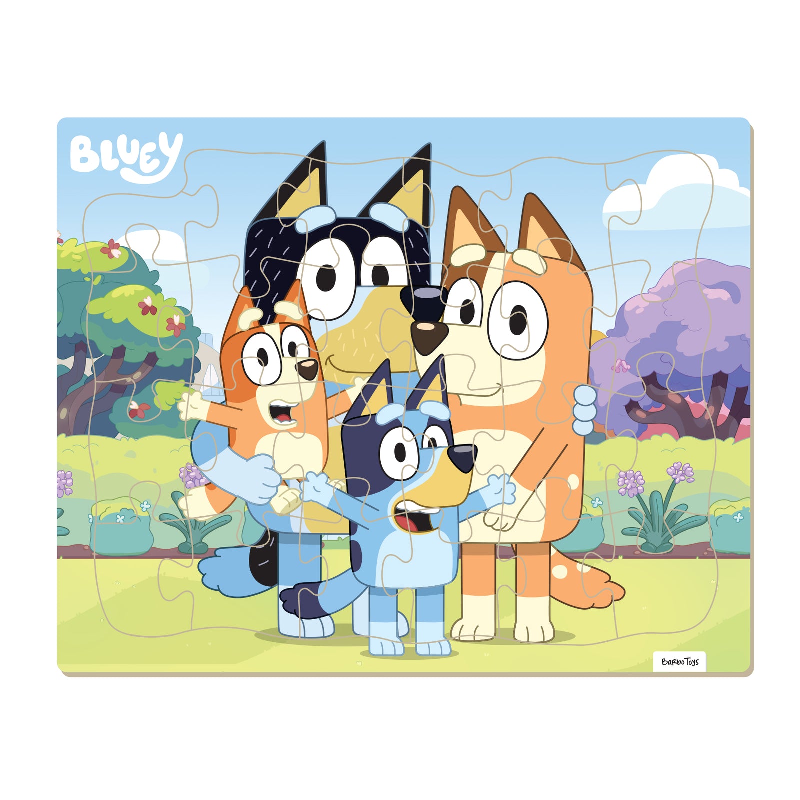 Bluey - Indrammet Pap Puslespil - 24 brikker - Familie