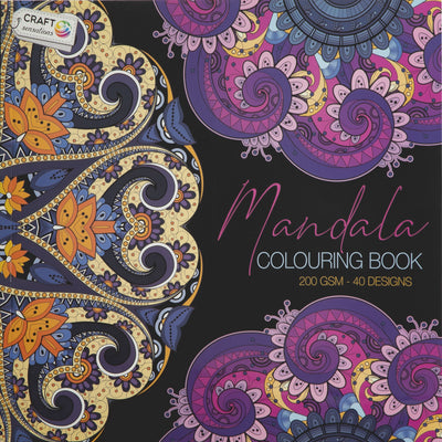 Malebog Mandalas - 40 ark, 200 gram, lilla