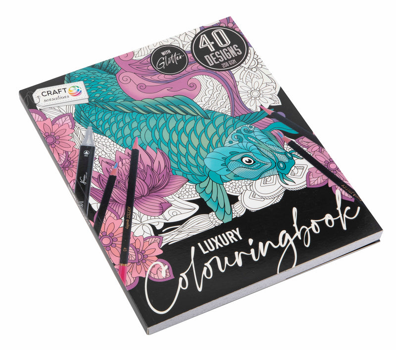Malebog med glimmer - 40 ark, 250 gram