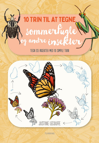 10 trin til at tegne sommerfugle og andre insekter