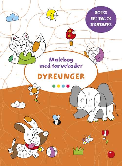 Malebog med farvekoder: Dyreunger