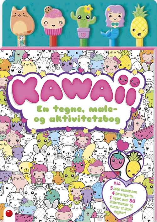 Aktivitetsbog med blyanter: Kawaii