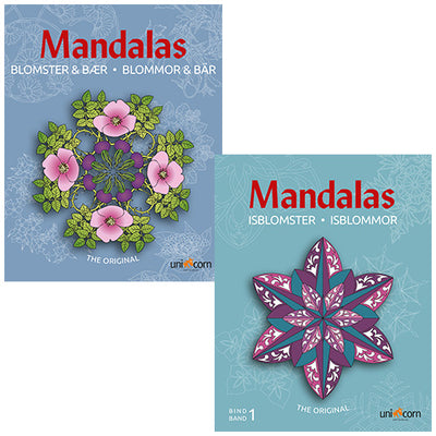 Mandalas malebøger - Blomster og Bær & Isblomster - 2 stk.
