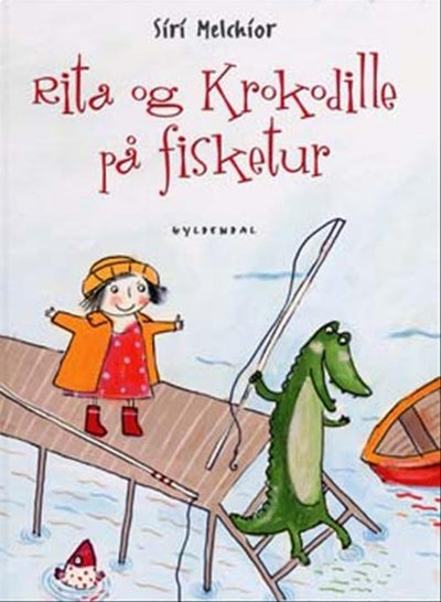 Rita og krokodille på fisketur