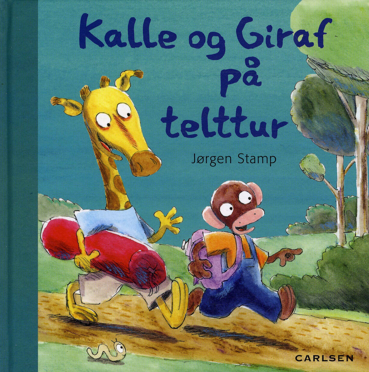 Kalle og giraf på telttur