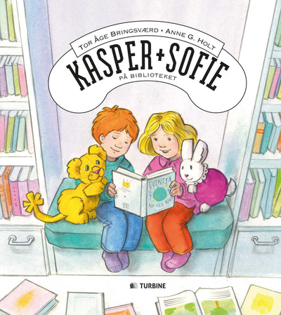 Kasper og Sofie på biblioteket