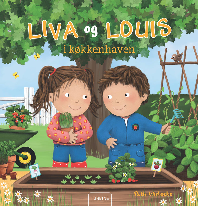 Liva og Louis i køkkenhaven