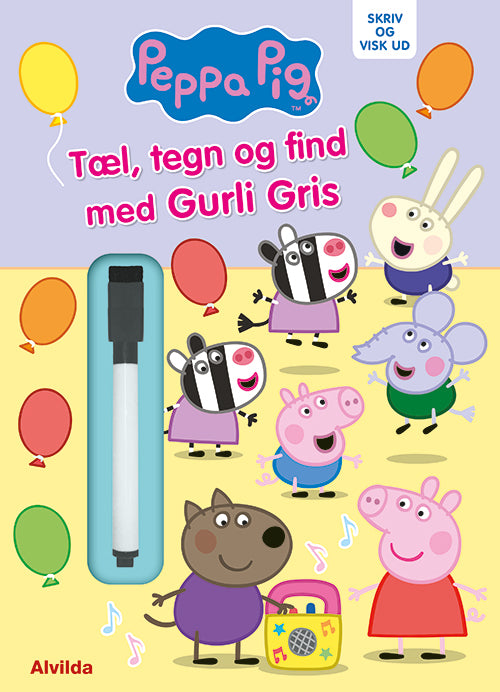 Peppa Pig - Gurli Gris - Skriv og visk ud - Tæl, tegn og find med Gurli Gris