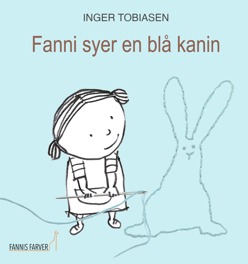 Fanni syer en blå kanin